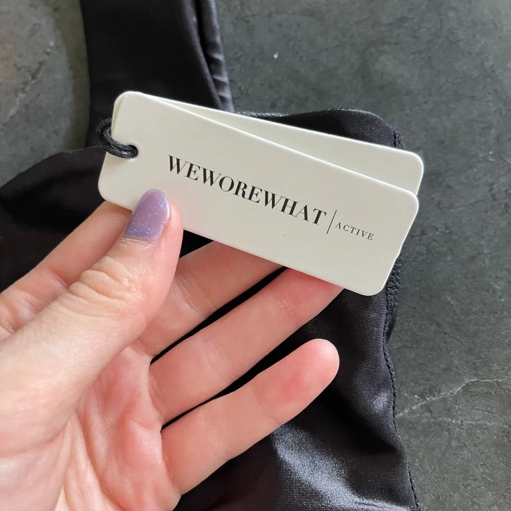 NEW Revolve WeWoreWhat Bandeau Bra Top in Black Shine M - Picture 3 of 6